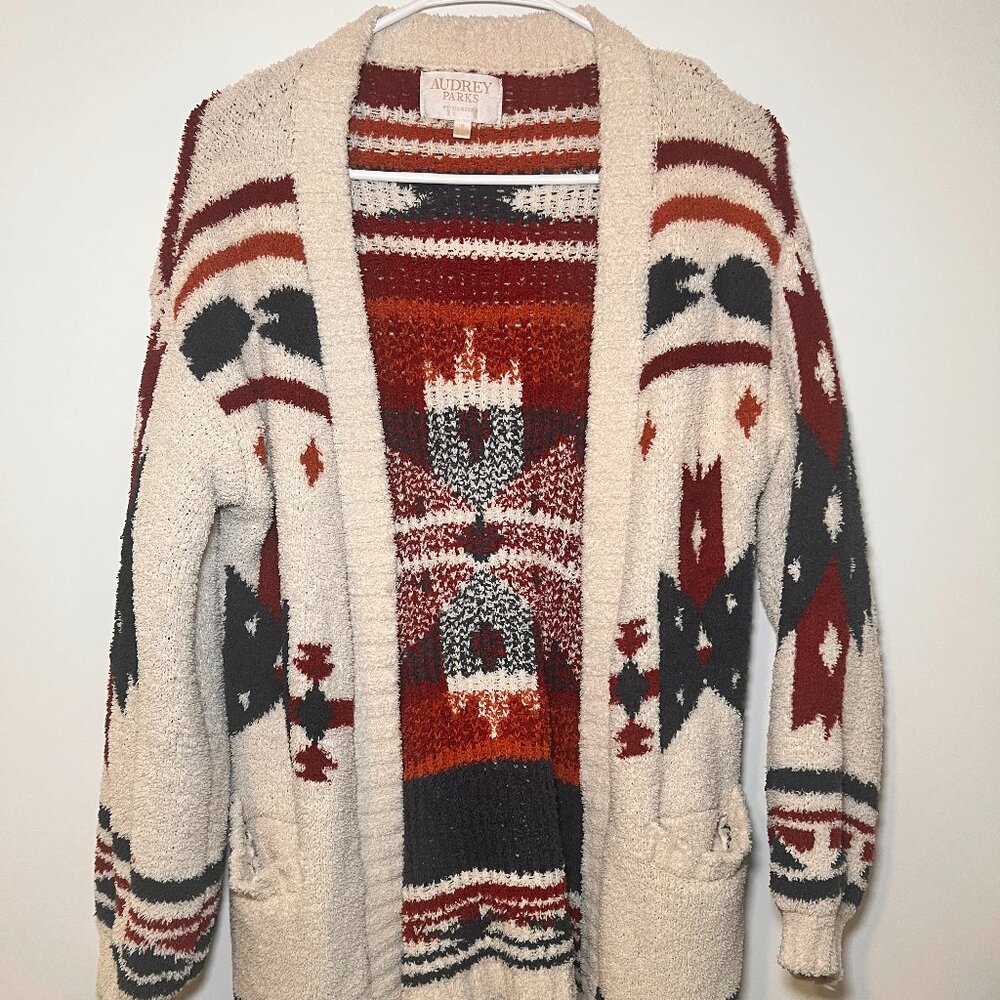Audrey Parks x Francesca’s Southwestern Knit Cardigan – Size Small
